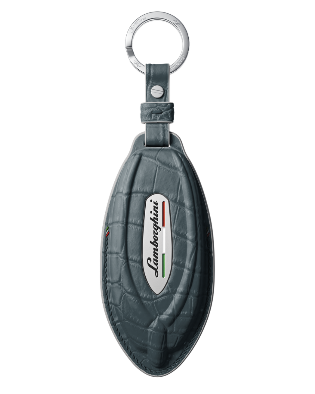 ETK BESPOKE GREY BLUE CROCODILE KEY COVER FOR LAMBORGHINI — STONE BLUE & WHITE DETAILS