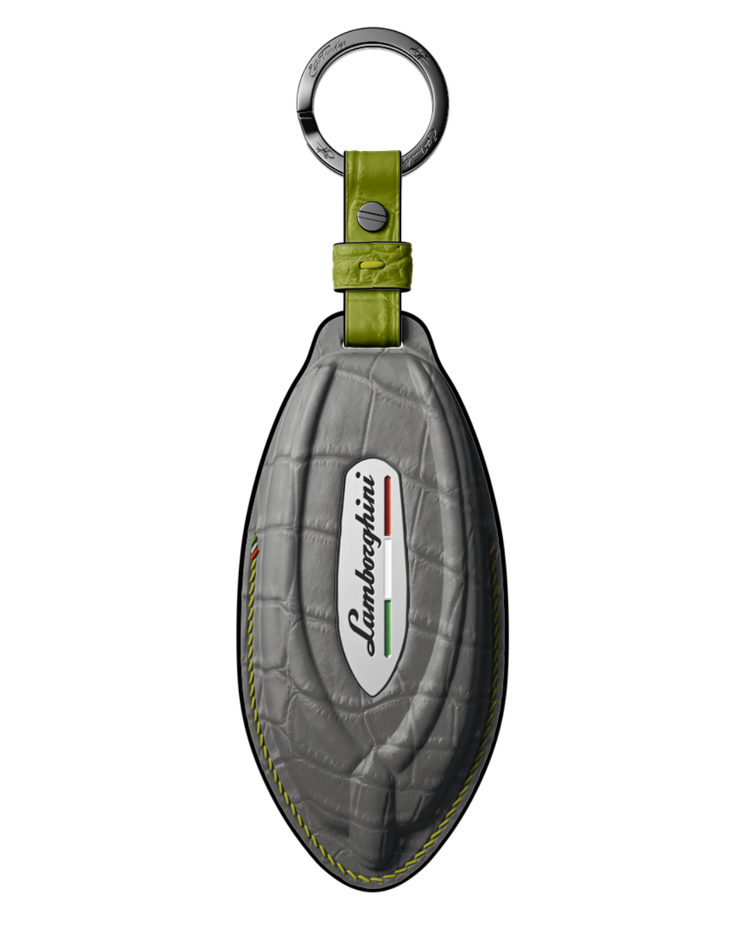 ETK BESPOKE GREY CROCODILE KEY COVER FOR LAMBORGHINI — THREE-TONE DETAILS