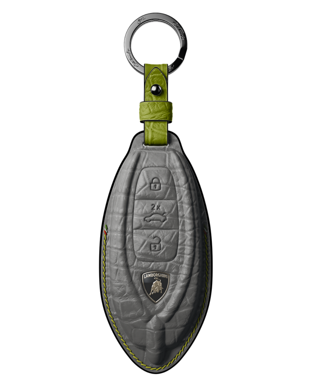 ETK BESPOKE GREY CROCODILE KEY COVER FOR LAMBORGHINI — THREE-TONE DETAILS