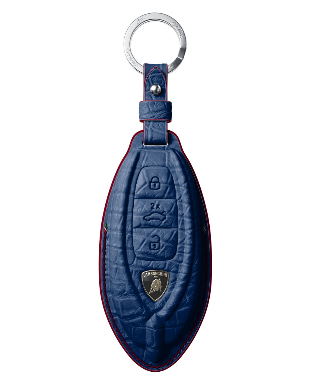 ETK BESPOKE NAVY BLUE CROCODILE KEY COVER FOR LAMBORGHINI — BURGUNDY & BORDEAUX DETAILS