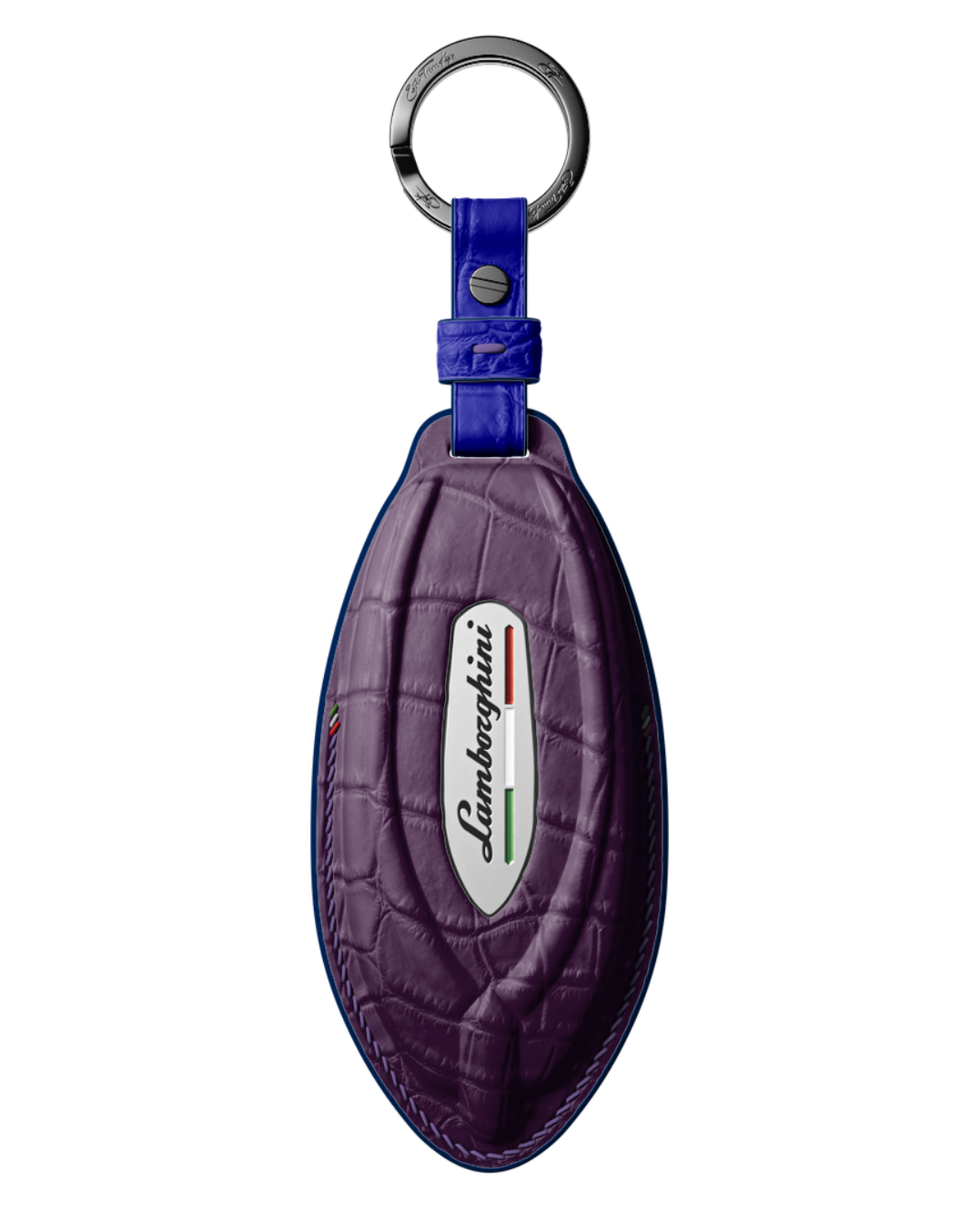 ETK BESPOKE PURPLE CROCODILE KEY COVER FOR LAMBORGHINI — THREE-TONE DETAILS