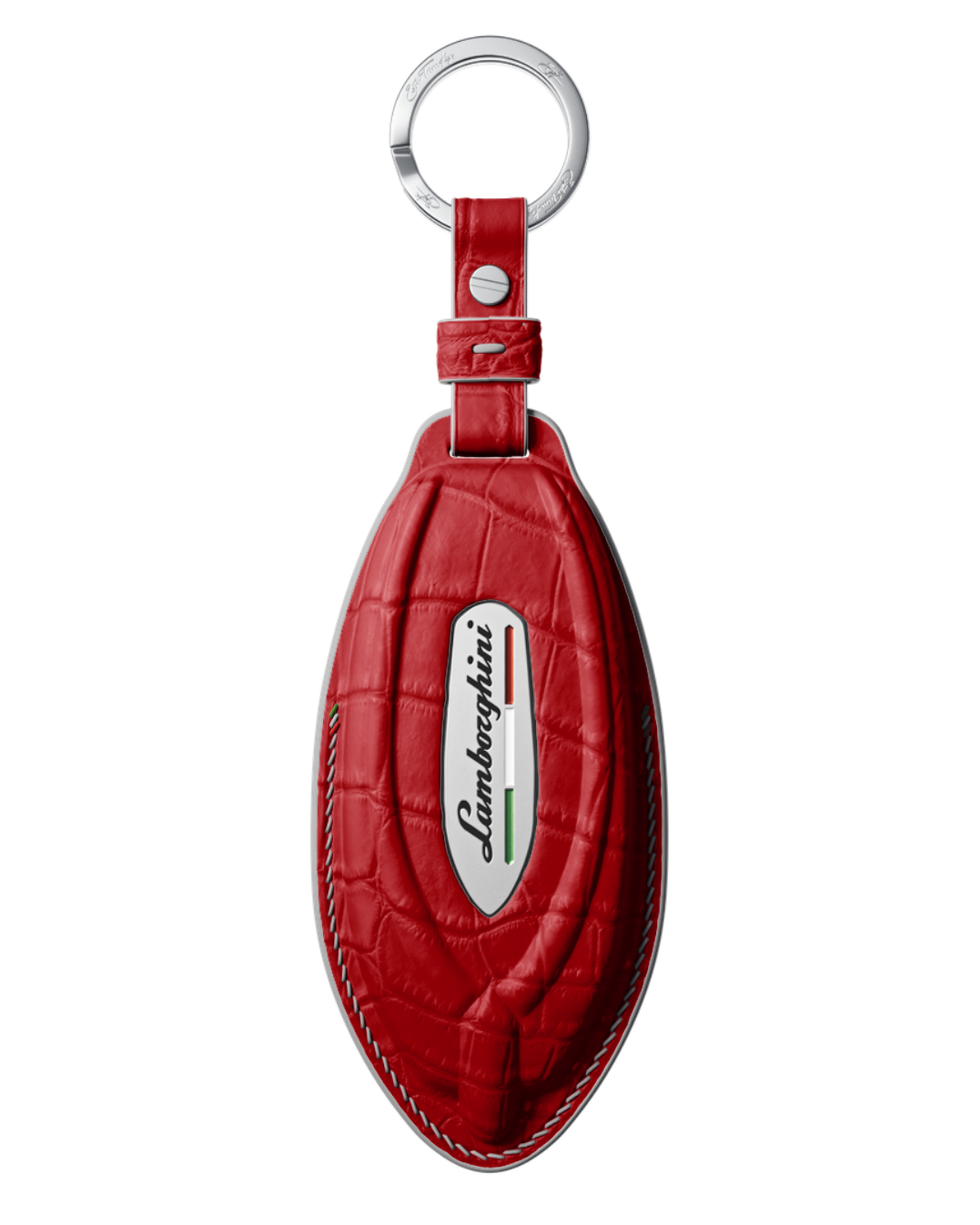 ETK BESPOKE RED CROCODILE KEY COVER FOR LAMBORGHINI — WHITE DETAILS