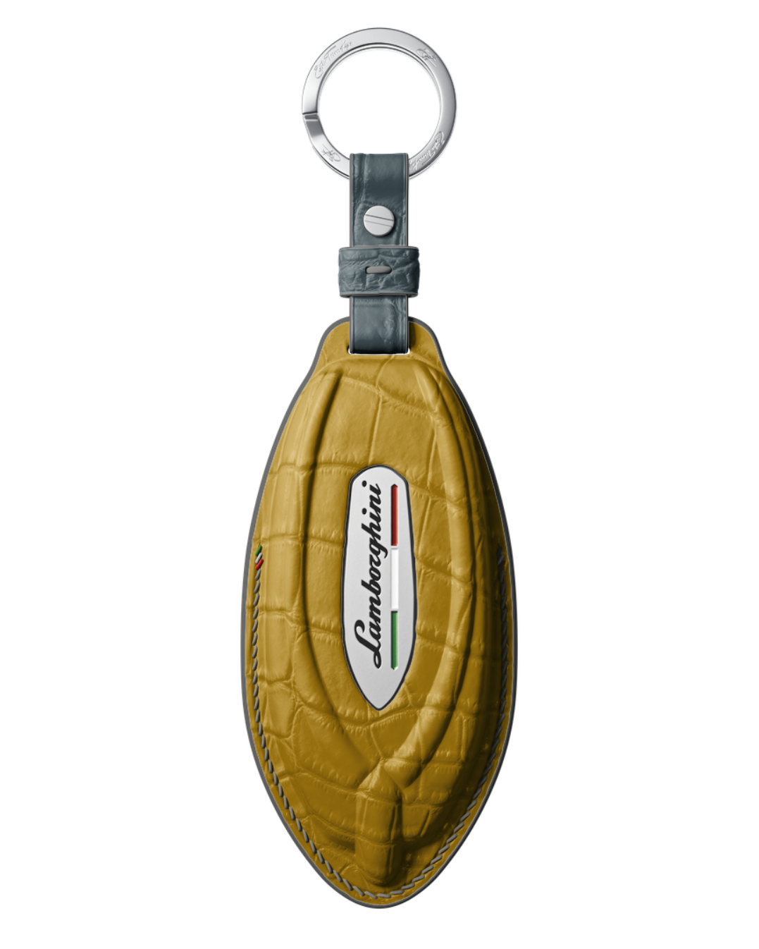 ETK BESPOKE YELLOW CROCODILE KEY COVER FOR LAMBORGHINI — THREE-TONE DETAILS