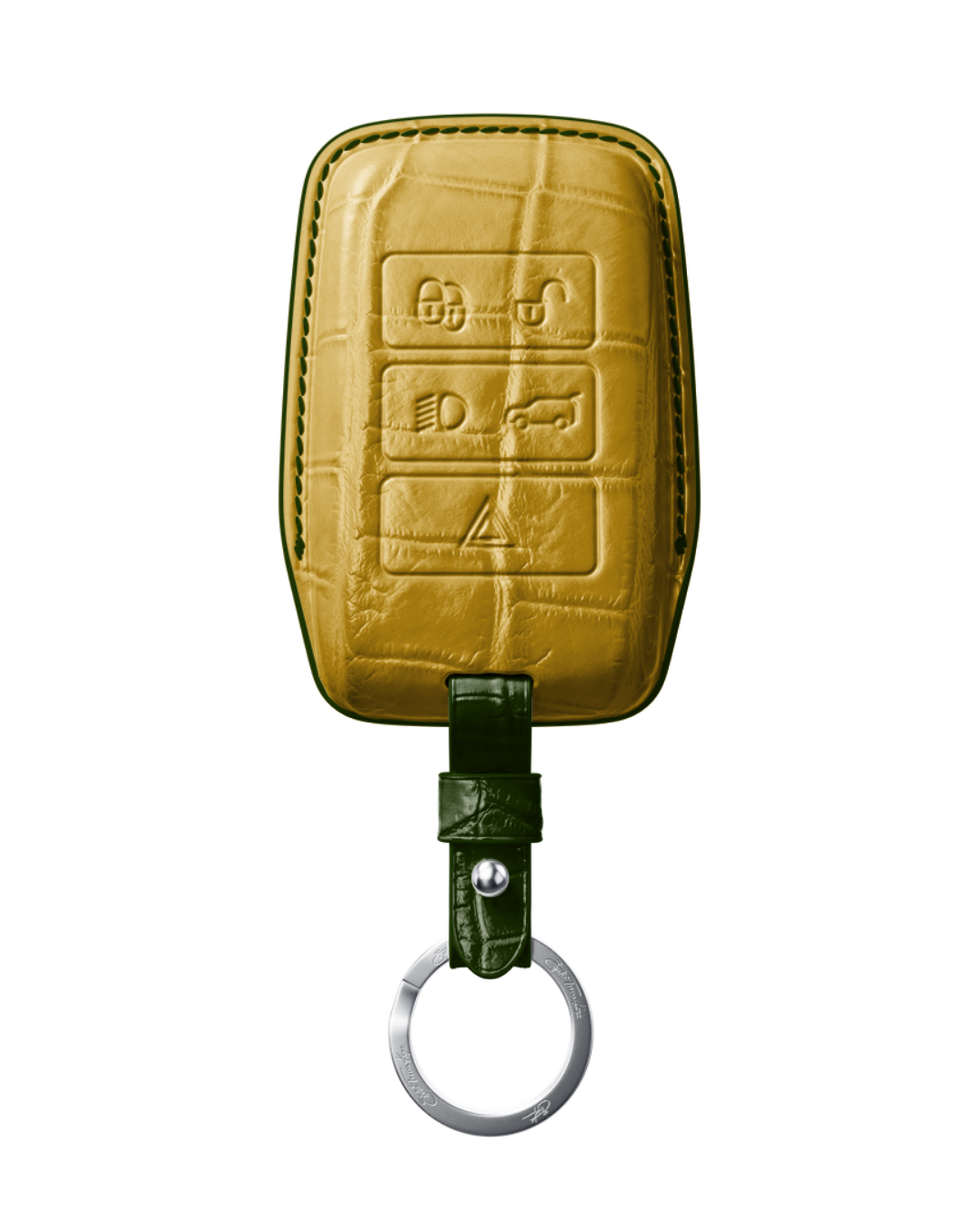 ETK BESPOKE GENUINE CROCODILE KEY COVER FOR LAND ROVER — CLASSIC HERITAGE GREEN SPECIFICATION