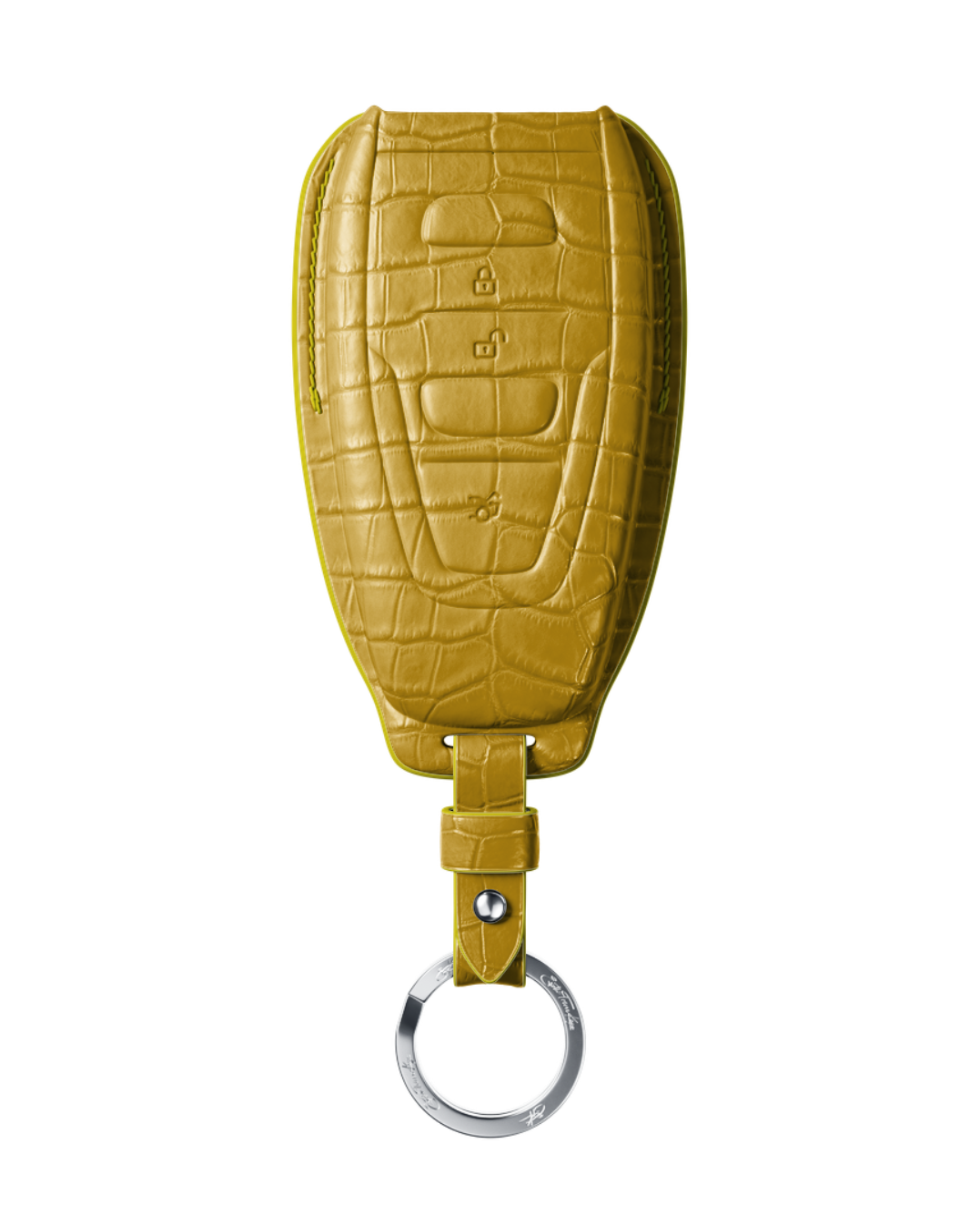 ETK BESPOKE GENUINE CROCODILE KEY COVER FOR ASTON MARTIN — CLASSIC SILVER BADGE SPECIFICATION
