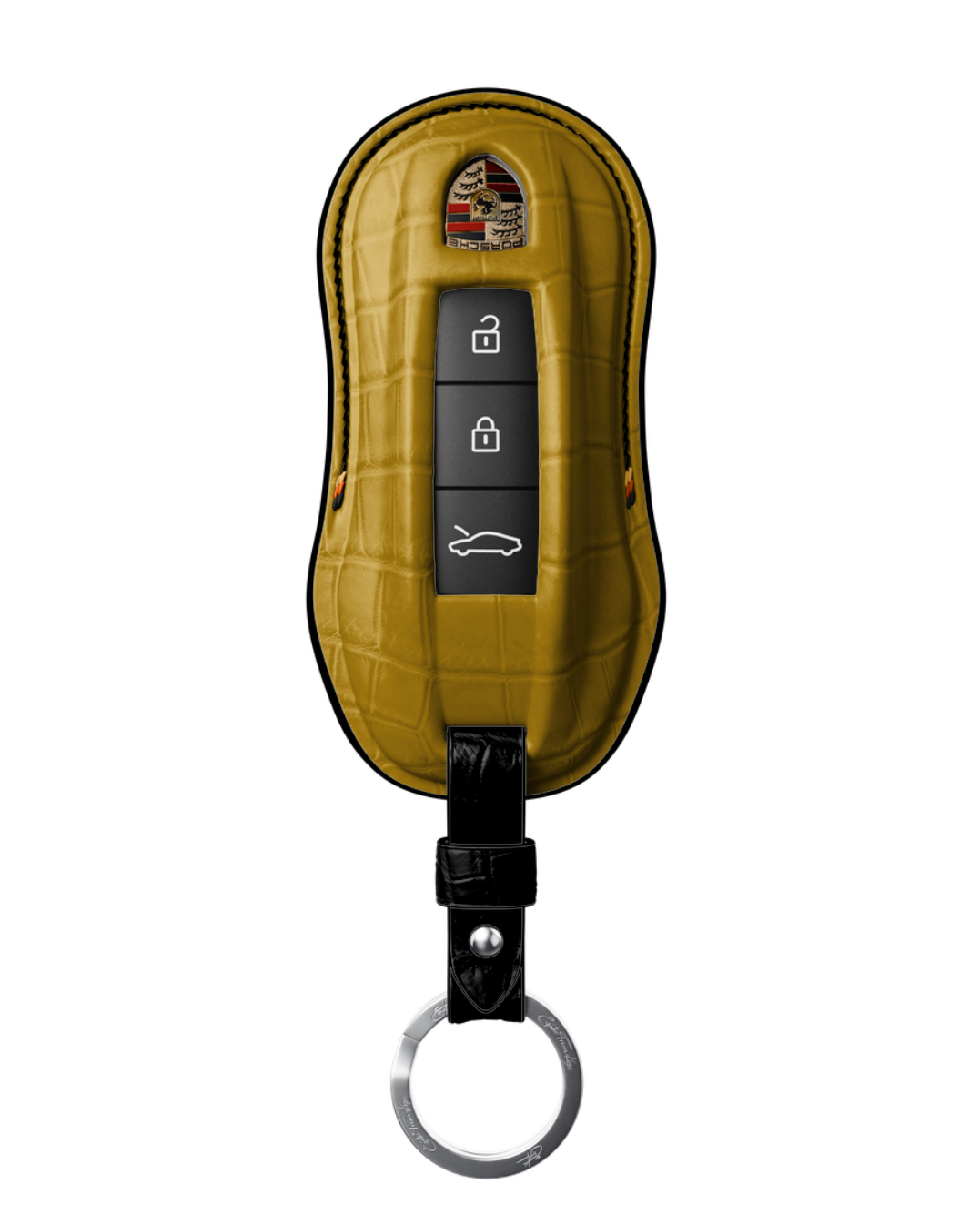 ETK BESPOKE GENUINE CROCODILE KEY COVER FOR PORSCHE — SCHWARZ TRICOLOR SPECIFICATION