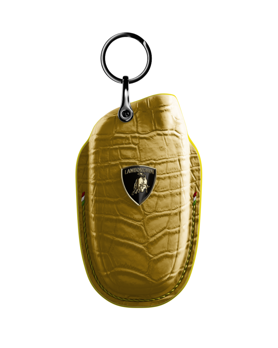 ETK BESPOKE GENUINE CROCODILE KEY COVER FOR LAMBORGHINI TYPE I — CLASSIC ITALIAN TRICOLORE SPECIFICATION