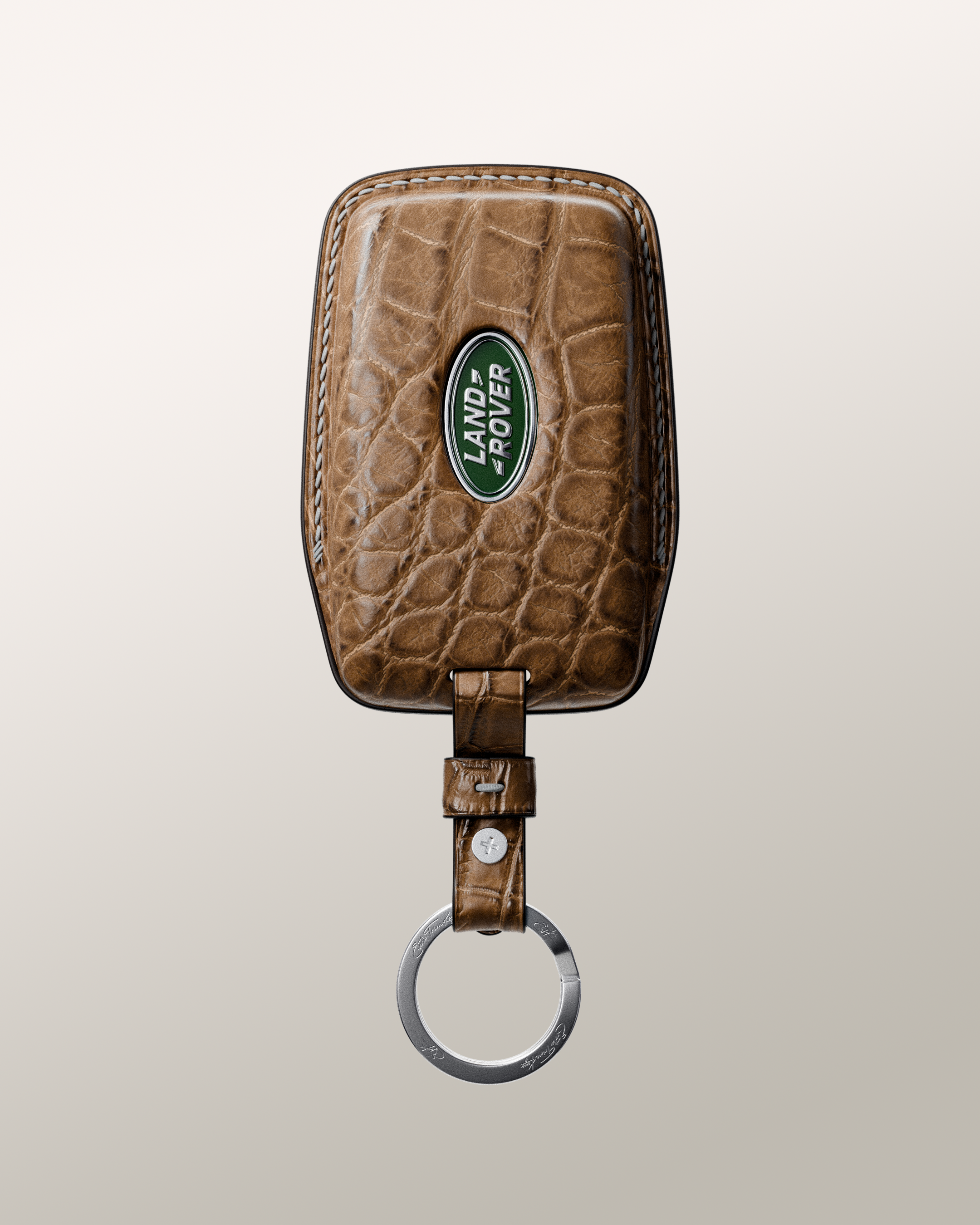 BESPOKE ETK BROWN CROCODILE KEY COVER FOR LAND ROVER