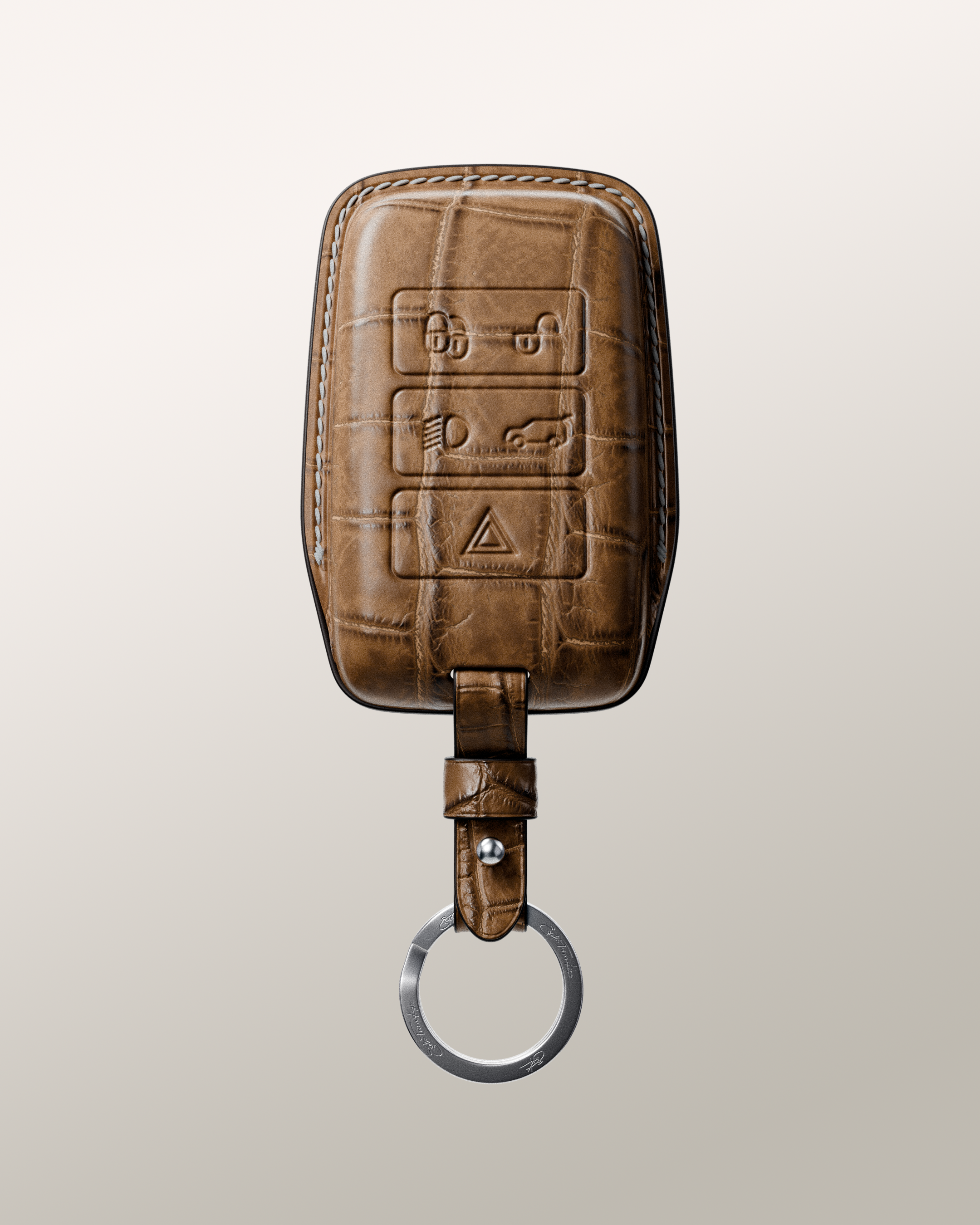 BESPOKE ETK BROWN CROCODILE KEY COVER FOR LAND ROVER