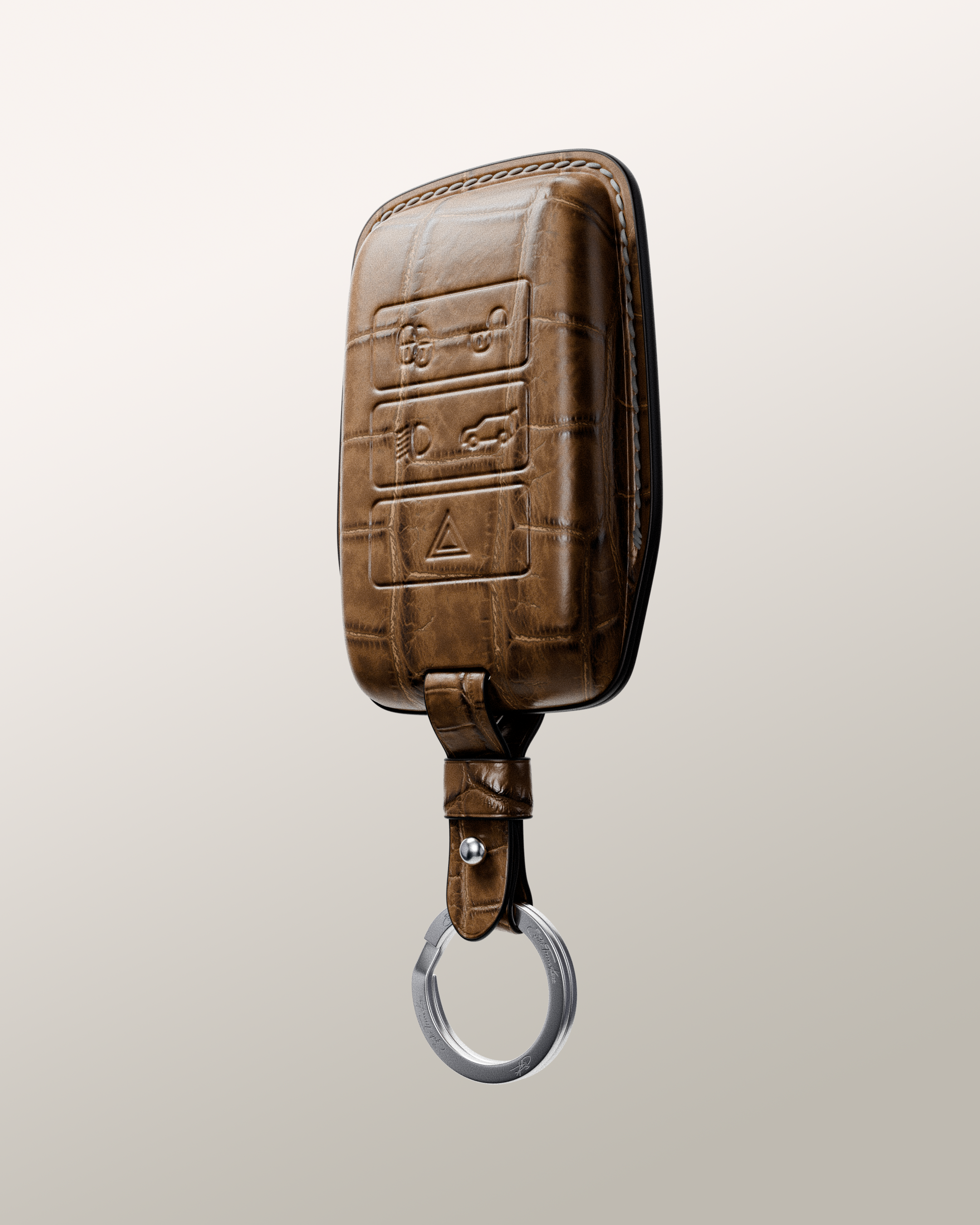 BESPOKE ETK BROWN CROCODILE KEY COVER FOR LAND ROVER
